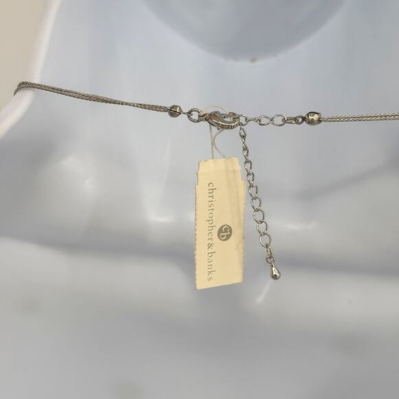 Christopher & Banks 36" Long Beaded Necklace with Black & Brown Swirl Design NWT - Picture 4 of 5